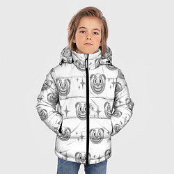 Куртка зимняя для мальчика Клоунада чб, цвет: 3D-красный — фото 2