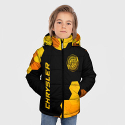 Куртка зимняя для мальчика Chrysler - gold gradient: надпись, символ, цвет: 3D-черный — фото 2