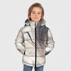 Куртка зимняя для мальчика Нежная мраморная текстура от нейросети, цвет: 3D-светло-серый — фото 2