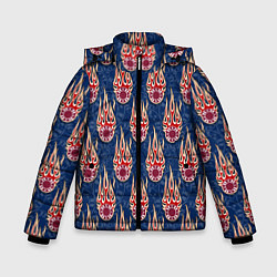 Куртка зимняя для мальчика Ставки, фишки, покер, цвет: 3D-черный