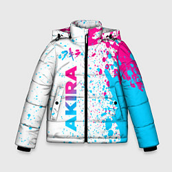 Куртка зимняя для мальчика Akira neon gradient style: по-вертикали, цвет: 3D-черный