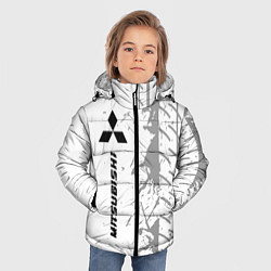 Куртка зимняя для мальчика Mitsubishi speed на светлом фоне со следами шин: п, цвет: 3D-черный — фото 2
