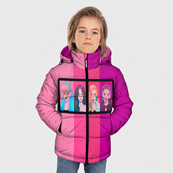 Куртка зимняя для мальчика Группа Black pink на фоне оттенков розового, цвет: 3D-черный — фото 2