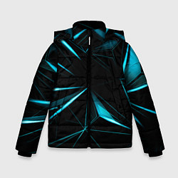 Куртка зимняя для мальчика Light blue hexagon, цвет: 3D-черный