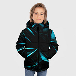 Куртка зимняя для мальчика Light blue hexagon, цвет: 3D-черный — фото 2