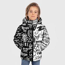 Куртка зимняя для мальчика Логотипы лучших рок групп, цвет: 3D-черный — фото 2