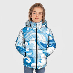 Куртка зимняя для мальчика Голубые волны, цвет: 3D-светло-серый — фото 2