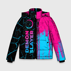 Зимняя куртка для мальчика Demon Slayer - neon gradient: по-вертикали