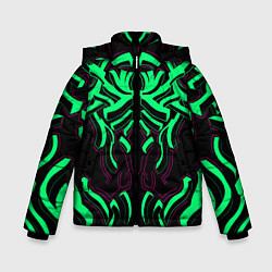 Куртка зимняя для мальчика Кибер змей, цвет: 3D-черный