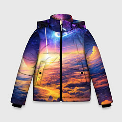 Куртка зимняя для мальчика Космическая вселенная, цвет: 3D-светло-серый