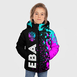 Куртка зимняя для мальчика Ева и неоновый герб России: по-вертикали, цвет: 3D-черный — фото 2