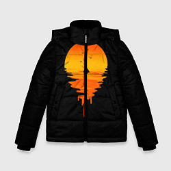 Куртка зимняя для мальчика Лавовый закат, цвет: 3D-красный