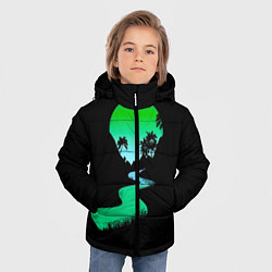 Куртка зимняя для мальчика Неоновая речка, цвет: 3D-красный — фото 2