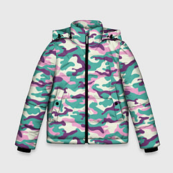 Куртка зимняя для мальчика Камуфляж модный, цвет: 3D-светло-серый