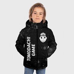 Куртка зимняя для мальчика Tomodachi Game glitch на темном фоне: надпись, сим, цвет: 3D-черный — фото 2