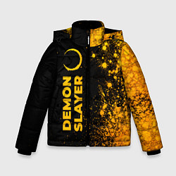 Куртка зимняя для мальчика Demon Slayer - gold gradient: по-вертикали, цвет: 3D-черный