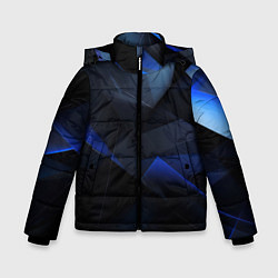 Зимняя куртка для мальчика Черная и голубая текстура