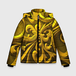 Куртка зимняя для мальчика Желтый объемный узор, цвет: 3D-черный