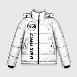 Зимняя куртка для мальчика Mass Effect glitch на светлом фоне: по-вертикали