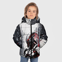 Куртка зимняя для мальчика Кибернетический ксеноморф, цвет: 3D-красный — фото 2