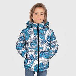 Куртка зимняя для мальчика Sea waves, цвет: 3D-черный — фото 2