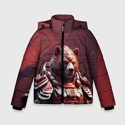 Куртка зимняя для мальчика Бронированный медведь, цвет: 3D-черный