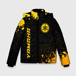 Куртка зимняя для мальчика Yamaha - gold gradient: надпись, символ, цвет: 3D-черный