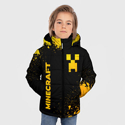Куртка зимняя для мальчика Minecraft - gold gradient: надпись, символ, цвет: 3D-черный — фото 2