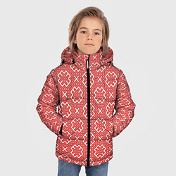 Куртка зимняя для мальчика Обережные Узоры - Орепей, цвет: 3D-красный — фото 2