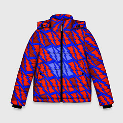 Куртка зимняя для мальчика Ретро молнии красно-синие, цвет: 3D-черный