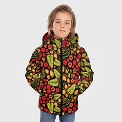 Куртка зимняя для мальчика Хохломская роспись - хохлома, цвет: 3D-светло-серый — фото 2