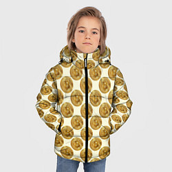 Куртка зимняя для мальчика Биткоин монета, цвет: 3D-светло-серый — фото 2