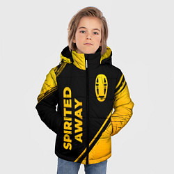 Куртка зимняя для мальчика Spirited Away - gold gradient: надпись, символ, цвет: 3D-черный — фото 2