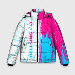 Куртка зимняя для мальчика Hellsing neon gradient style: по-вертикали, цвет: 3D-черный