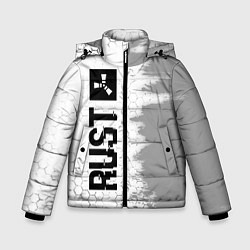 Куртка зимняя для мальчика Rust glitch на светлом фоне: по-вертикали, цвет: 3D-черный