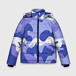 Куртка зимняя для мальчика Камуфляжный узор голубой, цвет: 3D-светло-серый