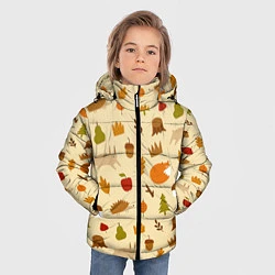 Куртка зимняя для мальчика Паттерн - осень, цвет: 3D-черный — фото 2