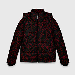 Куртка зимняя для мальчика Паттерн очень странные дела, цвет: 3D-красный