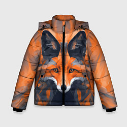 Куртка зимняя для мальчика Нарисованная огненная лиса, цвет: 3D-черный