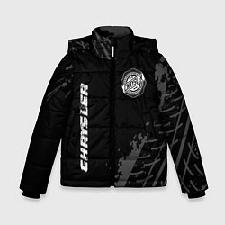 Куртка зимняя для мальчика Chrysler speed на темном фоне со следами шин: надп, цвет: 3D-черный