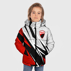 Куртка зимняя для мальчика Ducati - белый и красный, цвет: 3D-красный — фото 2