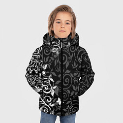 Куртка зимняя для мальчика Орнамент с бабочками, цвет: 3D-черный — фото 2