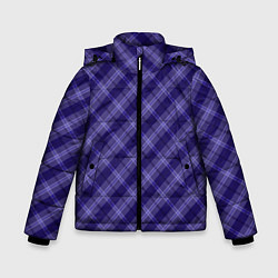 Куртка зимняя для мальчика Синий тартан, цвет: 3D-светло-серый