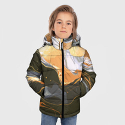 Куртка зимняя для мальчика Черное и оранжевое, цвет: 3D-красный — фото 2