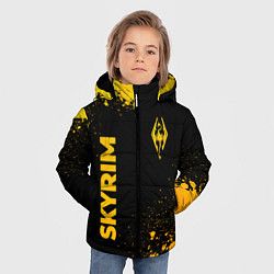 Куртка зимняя для мальчика Skyrim - gold gradient: надпись, символ, цвет: 3D-черный — фото 2