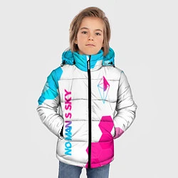 Куртка зимняя для мальчика No Mans Sky neon gradient style: надпись, символ, цвет: 3D-черный — фото 2