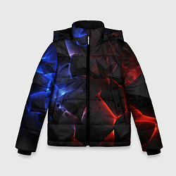 Куртка зимняя для мальчика Объемные черные плиты, цвет: 3D-красный