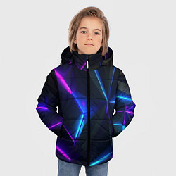 Куртка зимняя для мальчика Синий и фиолетовый неон, цвет: 3D-светло-серый — фото 2