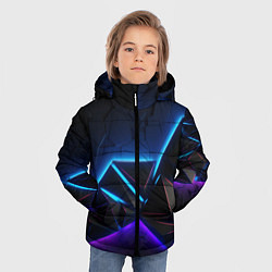Куртка зимняя для мальчика Неоновые объемные частицы, цвет: 3D-черный — фото 2