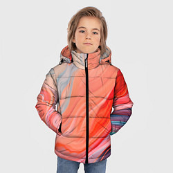 Куртка зимняя для мальчика Текучий принт от нейросети, цвет: 3D-светло-серый — фото 2